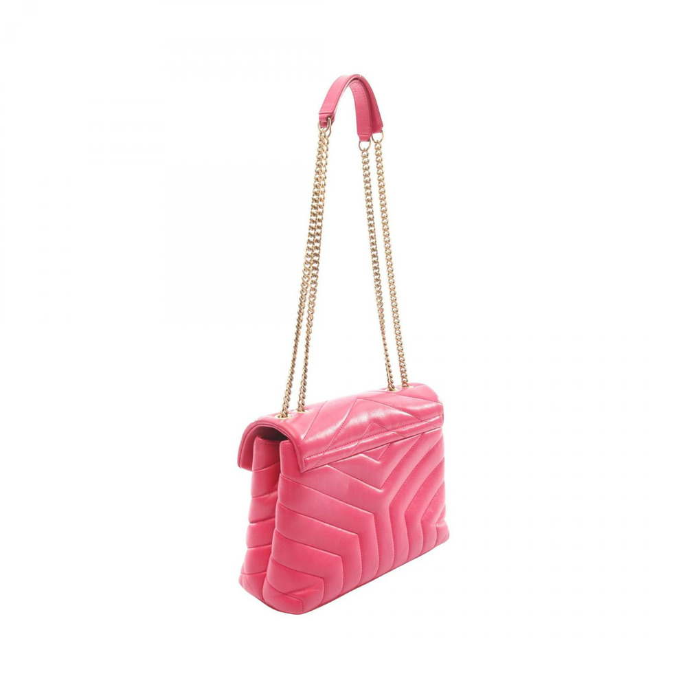 Saint Laurent Paris Loulou Shoulder Bag Leather Pink